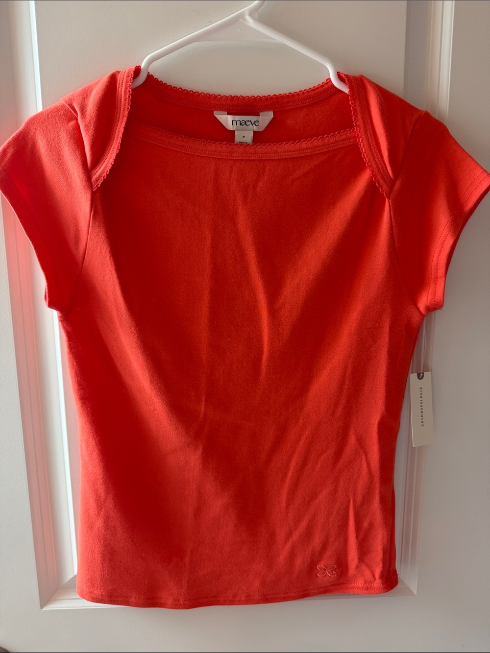 Maeve Short Sleeve Tee in Coral Orange
